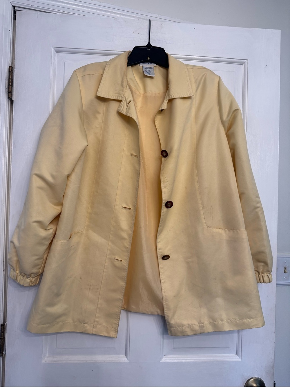 Vintage Butter Yellow Single-Breasted Coat